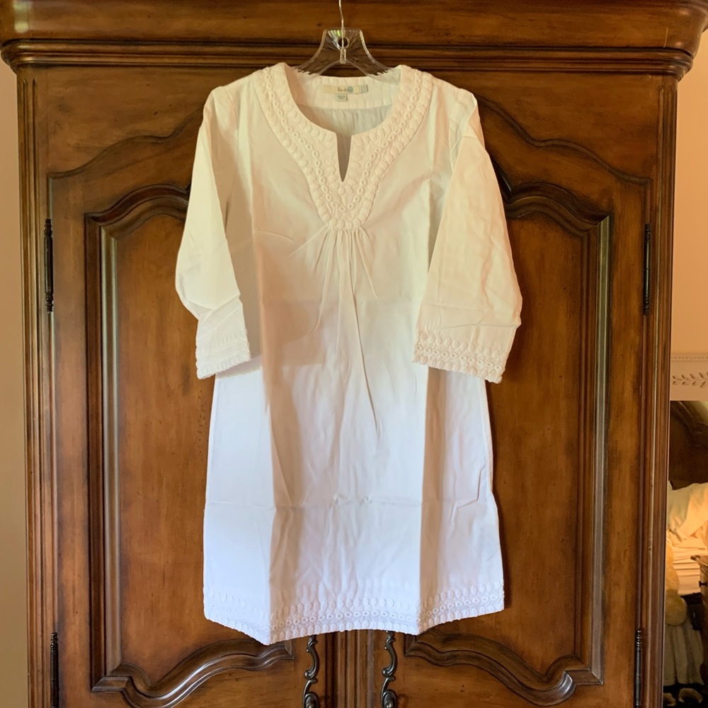 Boden Embroidered White Dress